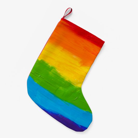 Olieverf Regenboogkleuren homoseksuele LGBT's Kleine Kerstsok (Voorkant (Hangend))