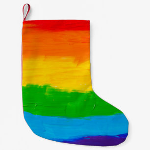 Olieverf Regenboogkleuren homoseksuele LGBT's Kleine Kerstsok