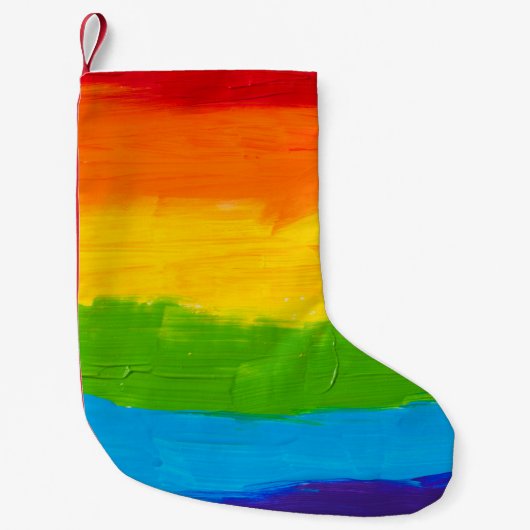 Olieverf Regenboogkleuren homoseksuele LGBT's Kleine Kerstsok (Voorkant)