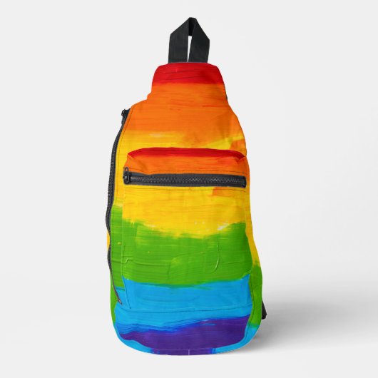 Olieverf Regenboogkleuren homoseksuele LGBT's Sling Bag (Voorkant)