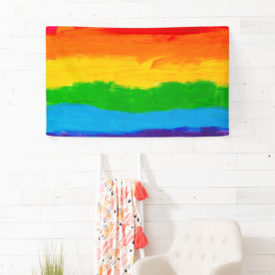 Olieverf Regenboogkleuren homoseksuele LGBT's Spandoek