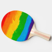 Olieverf Regenboogkleuren homoseksuele LGBT's Tafeltennisbatje (Zijkant)