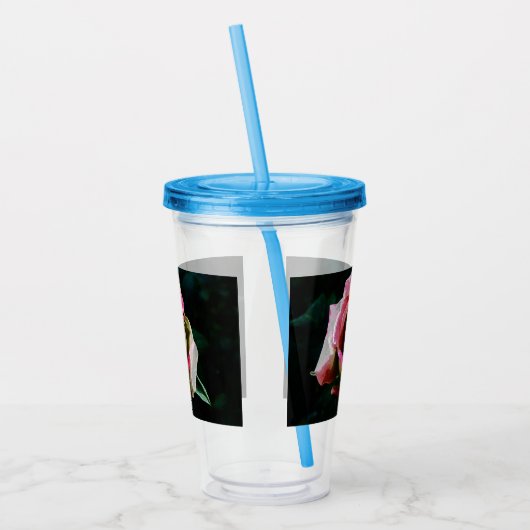 Olieverf rode roos acryl drinkbeker (Links)