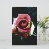 Olieverf rode roos briefpapier (Staand voorkant)