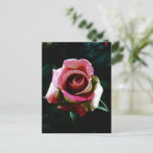 Olieverf rode roos feestdagenkaart (Staand voorkant)