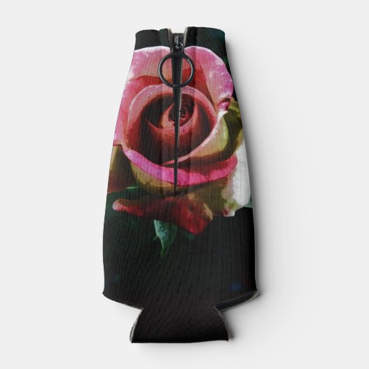 Olieverf rode roos flesjeskoeler (Achterkant)