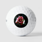 Olieverf rode roos golfballen (Voorkant)