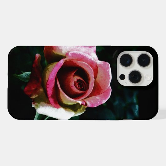 Olieverf rode roos iPhone hoesje (Achterkant horizontaal)