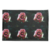 Olieverf rode roos kussensloop (Achterkant-Links)