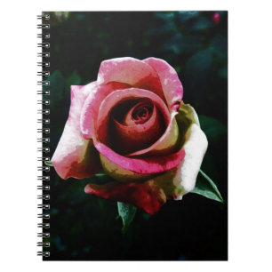 Olieverf rode roos notitieboek