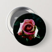 Olieverf rode roos ronde button 7,6 cm (Voorkant /achterkant)