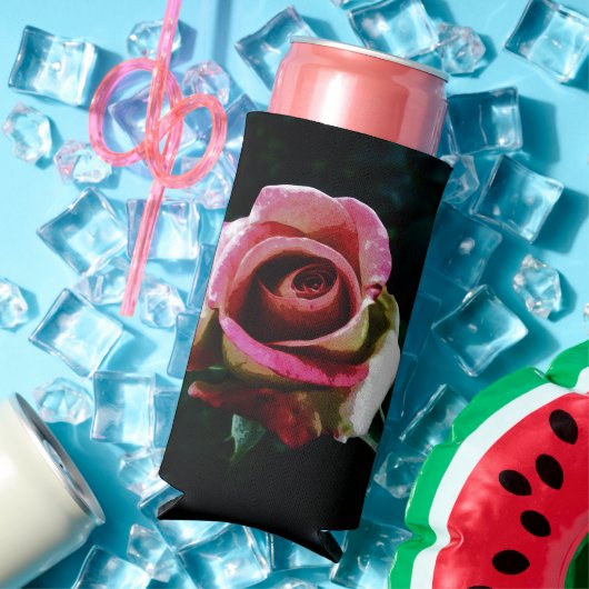 Olieverf rode roos seltzer blikjeskoeler (Insitu Zomer)