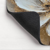 Olieverf Schilderen Wit Gouden Bloem Muismat (Hoek)