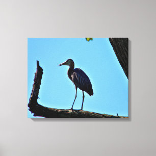 Olieverf Stijlvol blauw herencanvas Canvas Afdruk