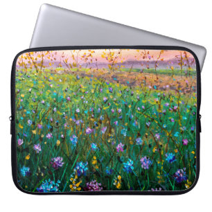 olieverf van bloemen, mooie bloemen laptop sleeve