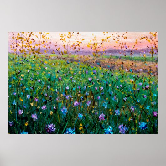 olieverf van bloemen, mooie bloemen poster (Voorkant)