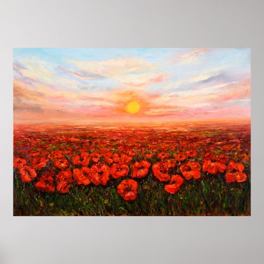 olieverf van de papaver (Papaver somniferum) Poster (Voorkant)