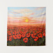 olieverf van de papaver (Papaver somniferum) Wandkleed (Voorkant)