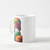 Olieverf van de piratenparrot koffiemok (Voorkant links)