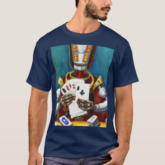 Olieverf van draadgebonden robotafspeelkaarten t-shirt (Voorkant)