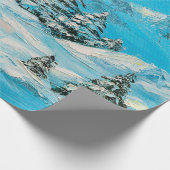 olieverf, winterberglandschap met spru cadeaupapier (Hoek)