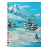 olieverf, winterberglandschap met spru notitieboek (Voorkant)
