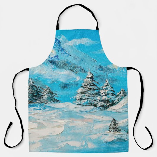 olieverf, winterberglandschap met spru schort (Voorkant)