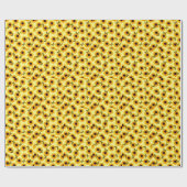 Olieverf zonnebloemen en vlinders, cadeaupapier (Vlak)