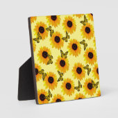 Olieverf zonnebloemen en vlinders, fotoplaat (Voorkant)