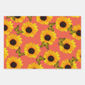 Olieverf zonnebloemen en vlinders, inpakpapier vel (Voorkant 2)