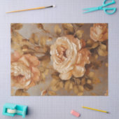Olieverfcrème wit koperen rozen najaar tissuepapier (Craft)