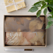 Olieverfcrème wit koperen rozen najaar tissuepapier (Geschenk)