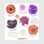 Olieverfde bloem Custom-Cut Vinyl Sticker (Vel)