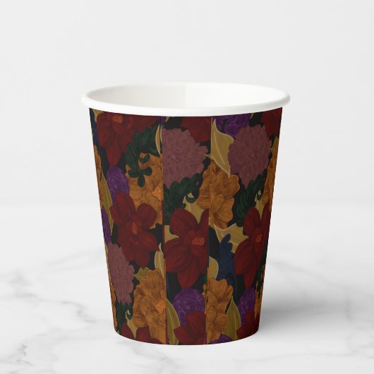 Olieverfde bloemen papieren bekers (Links)