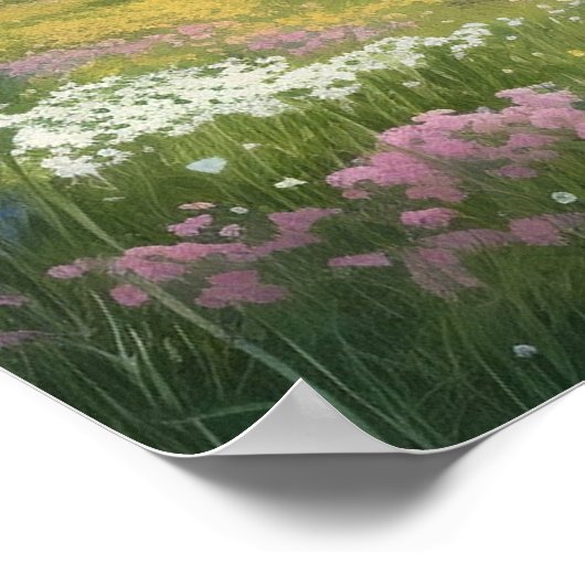 olieverfschilderende wikkelpaden voor bergen poster (Hoek)