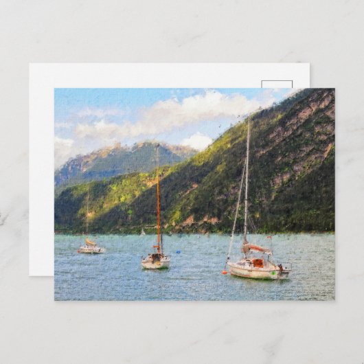 Olieverfschilderij Achensee meer in Oostenrijk Tir Briefkaart (Voorkant / Achterkant)