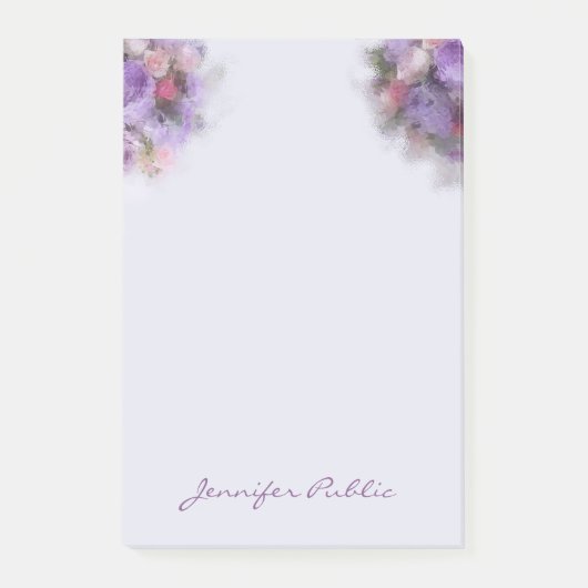 Olieverfschilderij Bloemen Elegante Sjabloon Handg Post-it® Notes (Voorkant)