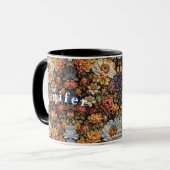 Olieverfschilderij Boeket van Wildbloemen Koffie M Mok (Voorkant links)