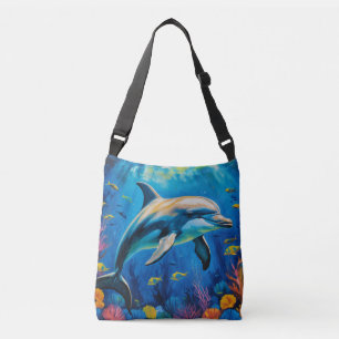 olieverfschilderij Dolfijn Crossbody Tas
