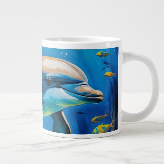olieverfschilderij Dolfijn Grote Koffiekop (Rechts)