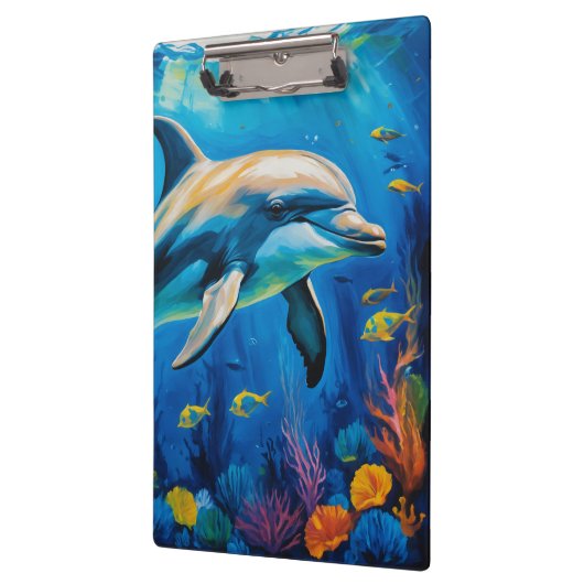 olieverfschilderij Dolfijn Klembord (Links)