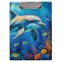 olieverfschilderij Dolfijn Klembord