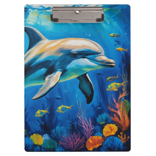 olieverfschilderij Dolfijn Klembord (Voorkant)