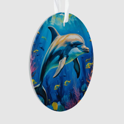 olieverfschilderij Dolfijn Ornament (voorkant)