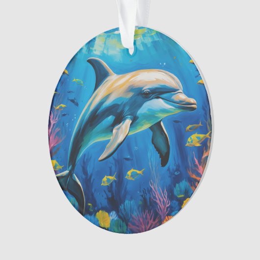 olieverfschilderij Dolfijn Ornament (voorkant)