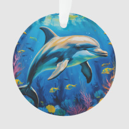 olieverfschilderij Dolfijn Ornament