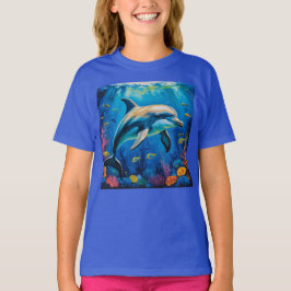 olieverfschilderij Dolfijn T-shirt