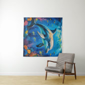 olieverfschilderij Dolfijn Wandkleed (In Situ (horizontaal))