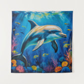 olieverfschilderij Dolfijn Wandkleed (Voorkant)