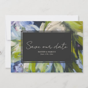 Olieverfschilderij Geïnspireerd Bloemen Blauw Brui Save The Date